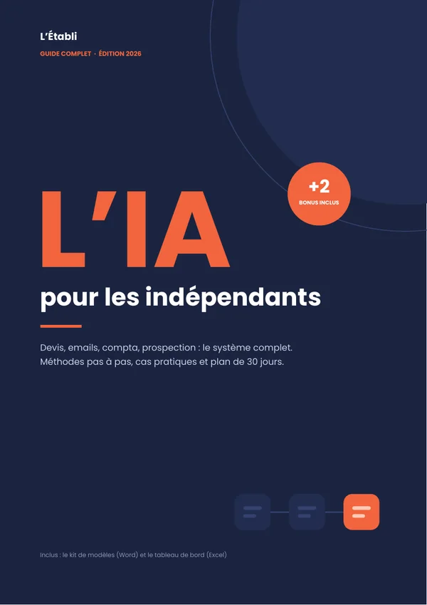 Couverture du guide « L'IA pour les indépendants »